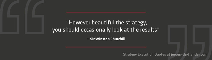 Awesome Strategy execution quotes - However beautiful the strategy, you should occasionally look at the results - Sir Winston Churchill